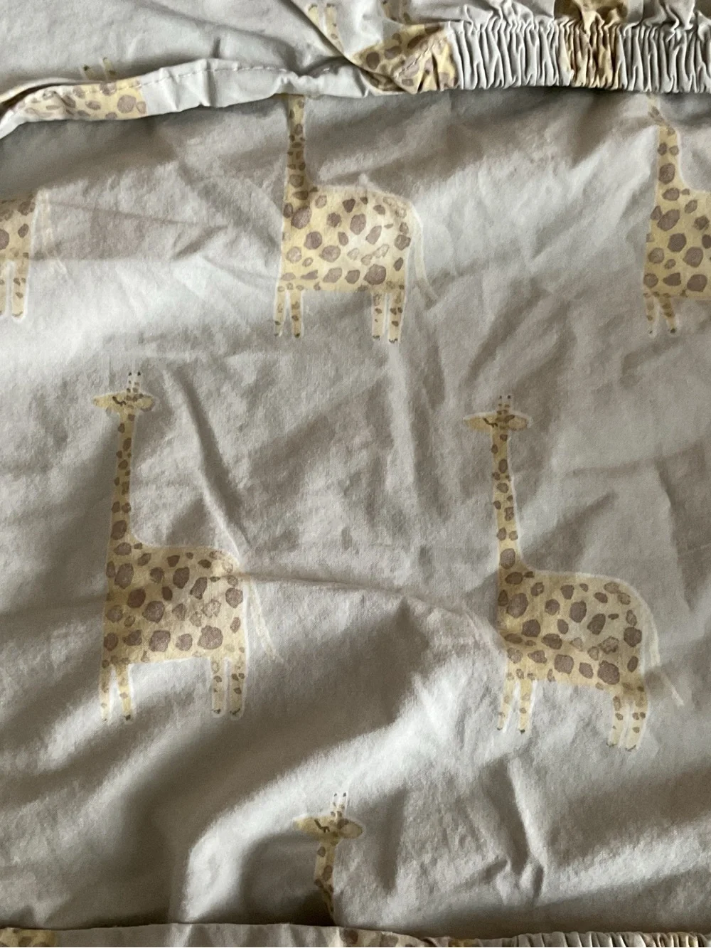 Pottery Barn Kids Giraffe Print Fitted Crib Sheet 100% Organic Cotton